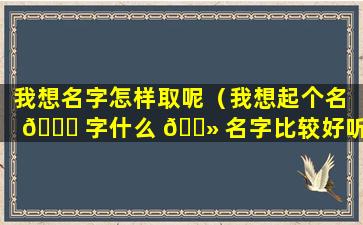 我想名字怎样取呢（我想起个名 🍁 字什么 🌻 名字比较好听）